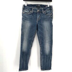 SILVER Tuesday Mid Capri Denim Crops 29x23 Stretch Denim Fluid Denim Women Pant